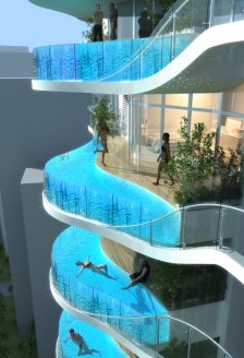 Zgarie-nori cu piscine pe balcon in Mumbai